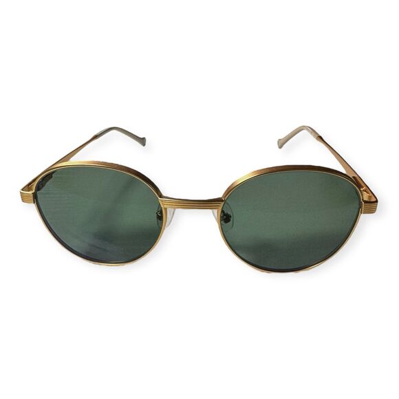 Zenni Retro Full-Frame‎ Round Fashion Eyeglasses Gold Gray main image 4